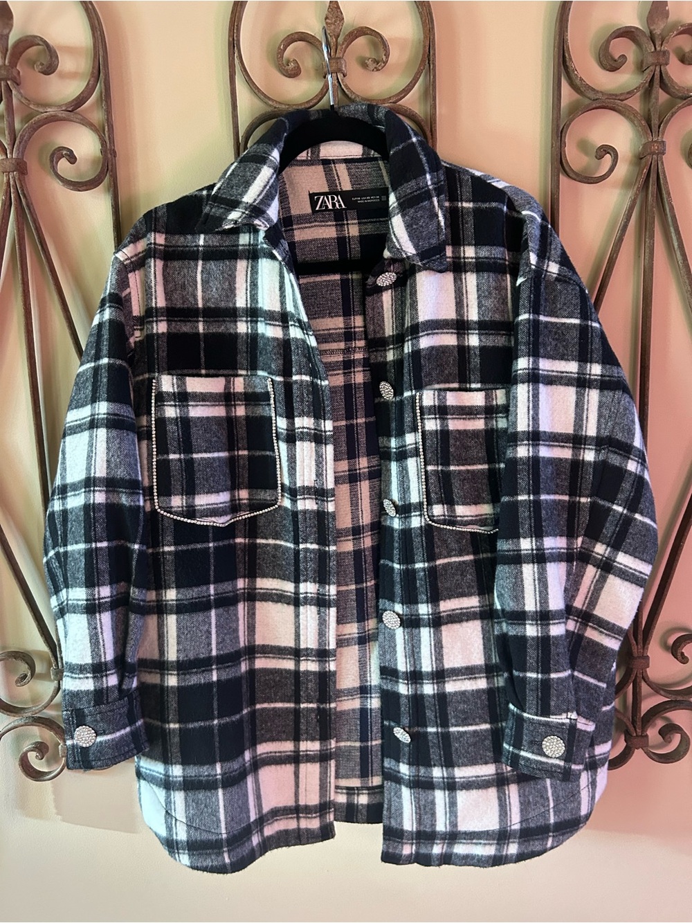 ZARA Black & White Plaid Jacket